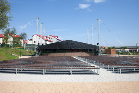 Resort town of Wladyslawowo in Poland, summer open-air concert municipal amphitheatreの写真素材