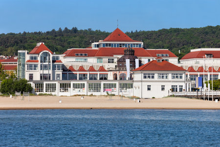 Beach in Sopot, resort town in Poland at the Baltic Seaのeditorial素材