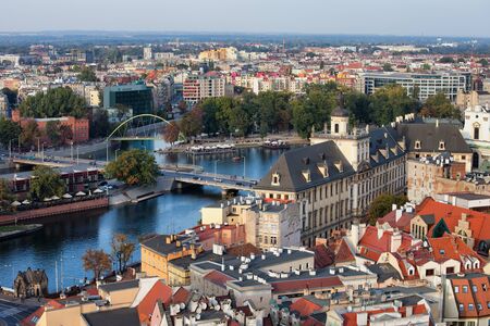 City of Wroclaw in Poland, cityscape from above