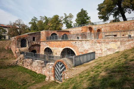 Bastion Ceglarski ruins in Wroclaw, Poland, part of old city fortifications dating back to 1585の写真素材