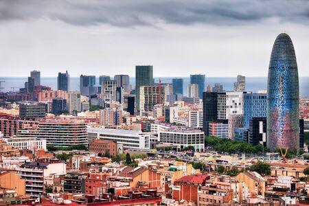 Barcelona downtown city skyline in Catalonia, Spain, financial district.の写真素材