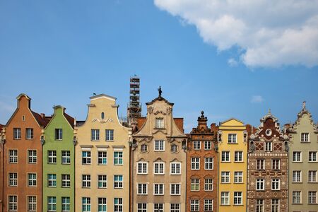 Gabled historic houses at Dlugi targ (Long Market) in Old Town of Gdansk, Poland