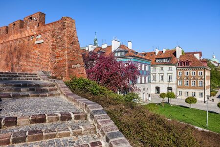 Poland, Warsaw, Old Town and New Town historic architectureの写真素材