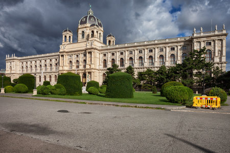 Austria, Vienna, Museum of Natural History Vienna (Naturhistorisches Museum Wien), 19th century palace, popular tourist attraction and city landmarkのeditorial素材