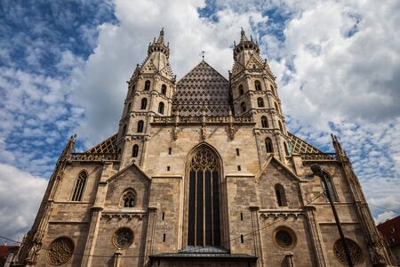St. Stephen's Cathedral (Stephansdom) in Vienna, Austria, city landmark, Romanesque and Gothic architecture.の写真素材