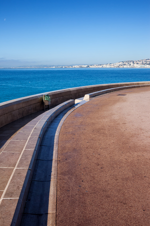 French Riviera sea promenade in Nice city in Franceの写真素材