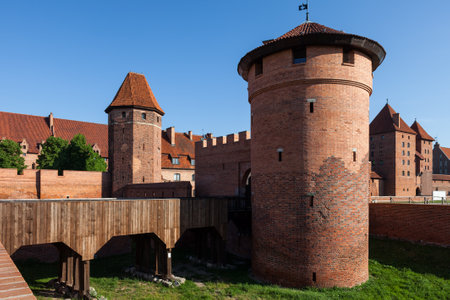 Malbork Castle in Poland, medieval fortress of Teutonic Order (German: Ordensburg Marienburg) Gothic fortificationのeditorial素材