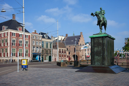 The Hague, Holland, Netherlands - May 19, 2013: King William II (Koning Willem II) monument in Den Haag cityのeditorial素材