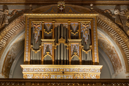 Valletta, Malta - October 10, 2019: Pipe organ in St John's Co Cathedralのeditorial素材