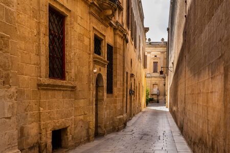 Old city of Mdina in Malta, the old capital historic architecture.の写真素材
