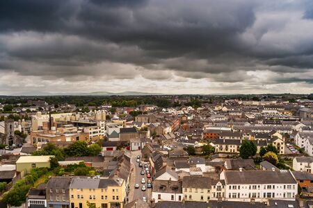 City of Kilkenny in Ireland, aerial view cityscape.