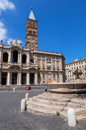 Santa Maria Maggiore Basilica in city of Rome, Italy, Catholic Marian church, Papal major basilica.のeditorial素材