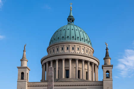 St Nicholas Church (German: St. Nikolaikirche) dome in city of Potsdam, Brandenburg, Germany, Classicist style Evangelical Church from the 19th century.の写真素材