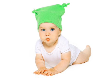 Charming baby in hatの写真素材