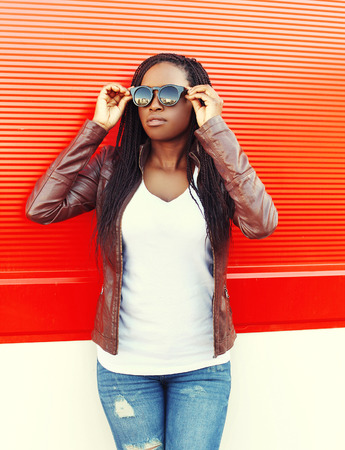 Portrait of beautiful young african womanの写真素材