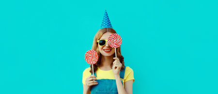 Holiday, celebration, event. Happy cheerful young woman laughs celebrating having fun at a party...