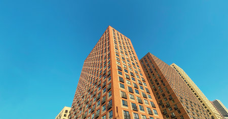 Architecture and real estate, residential apartment building with large panoramic windows, modern...
