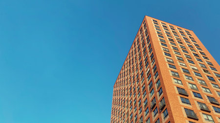 Architecture and real estate, residential apartment building with large panoramic windows, modern...