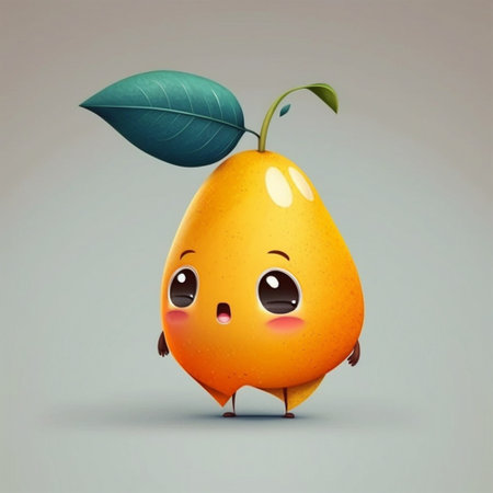 Cute cartoon mango characterの写真素材