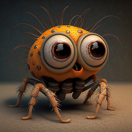 Quite cartoon spider character Ai generatedの写真素材