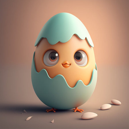 Cute Egg Character, Ai generative fileの写真素材