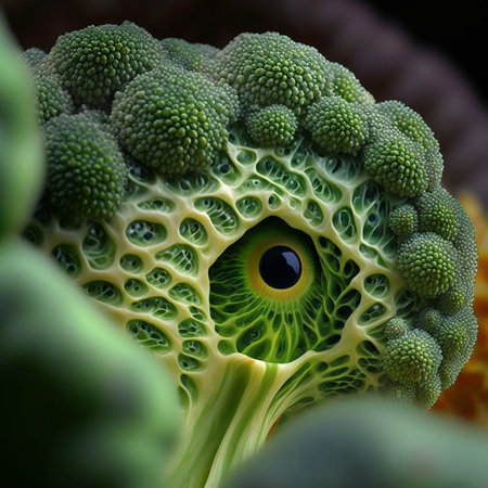Close up of broccoli Ai generated fileの素材
