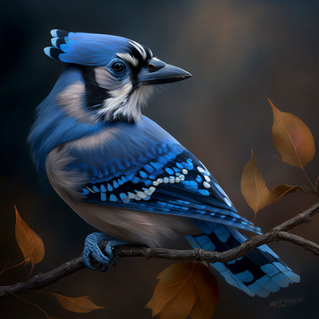 Blue Jay, ai generative jpg fileの素材