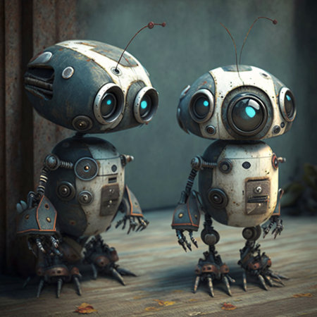 Zwei Roboterhnde berhren sich, Ai generativeの素材