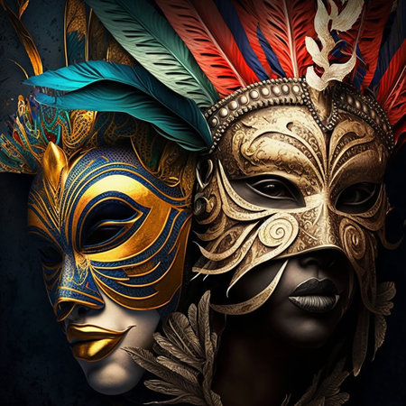 Brazilian carnival masks ai generativeの素材