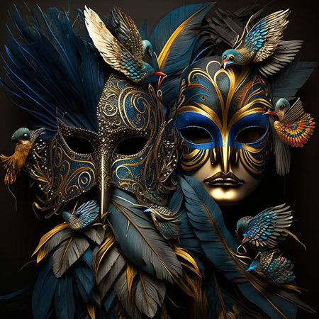 Brazilian carnival masks ai generativeの素材