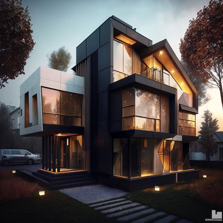 Duplex house ai generativeの素材