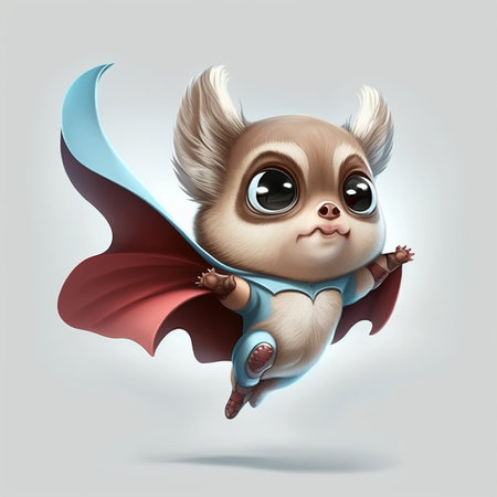 Cute Cartoon squirrel ai generativeの素材