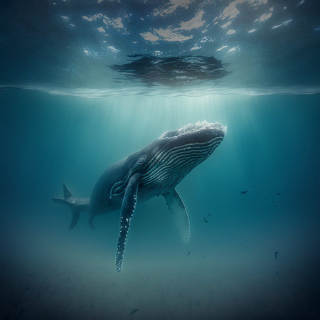 Whale in the Ocean ai generativeの素材