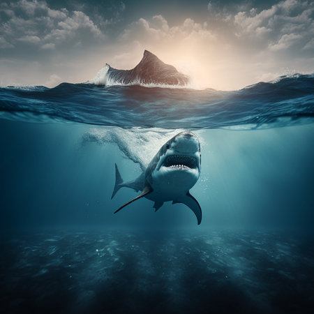 Shark in the Ocean ai generatedの素材