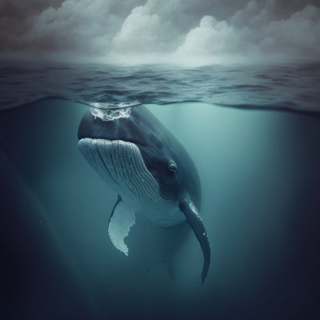 Whale in the Ocean ai generativeの素材