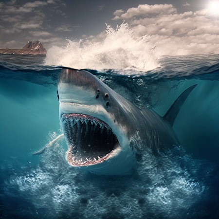 Shark in the Ocean ai generatedの素材