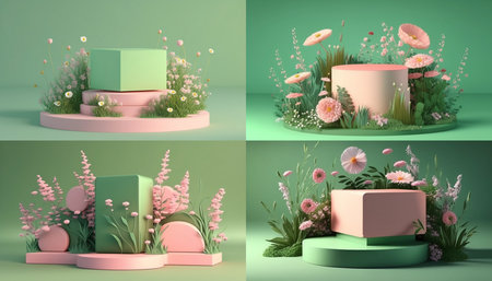 Easter podium display, Ai generativeの素材