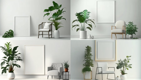 Empty square frame in modern interiorの素材