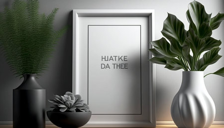 picture frame mockup on wall in modern interiorの素材