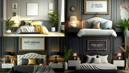 Frame mockup close up in empty interior backgroundの素材