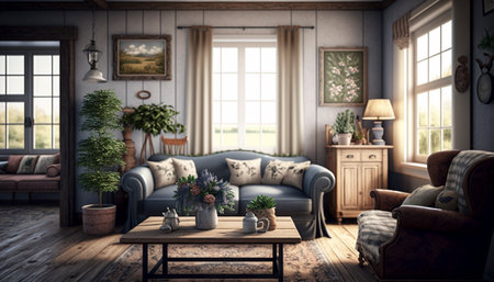 Canvas mockup in minimalist interior background with armの素材