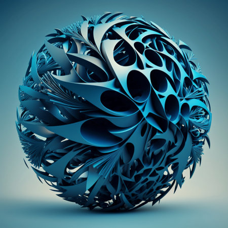 Abstract blue sphere, 3d renderの素材