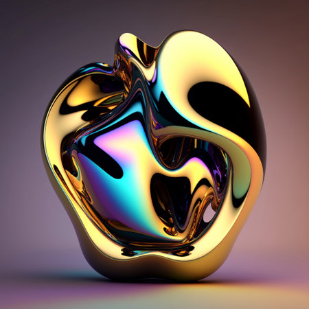 Abstract iridescent shape, 3d renderの素材