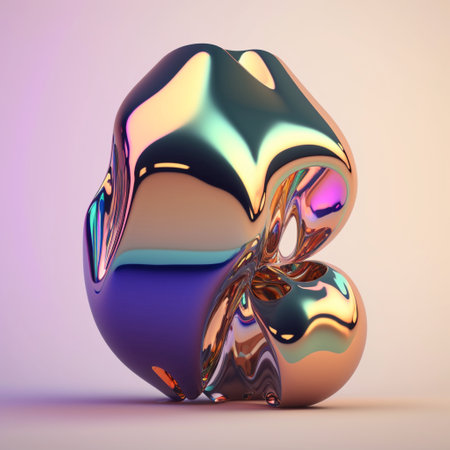 Abstract iridescent shape, 3d renderの素材