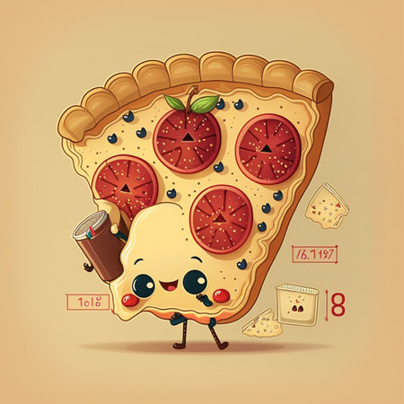 A cute cartoon pi charactersの素材