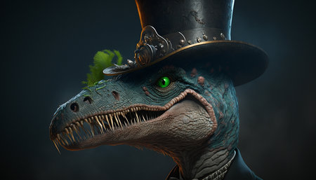 Evil Dinosaur using a top hatの素材