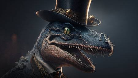 Evil Dinosaur using a top hatの素材