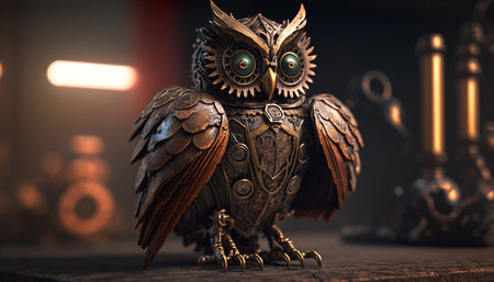 Metal owl statueの素材