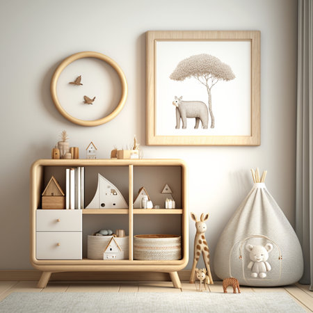 Mock up frame close up in home interior backgroundの素材