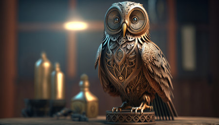 Metal owl statueの素材